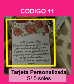 Tarjeta con dedicatoria para ramo 
